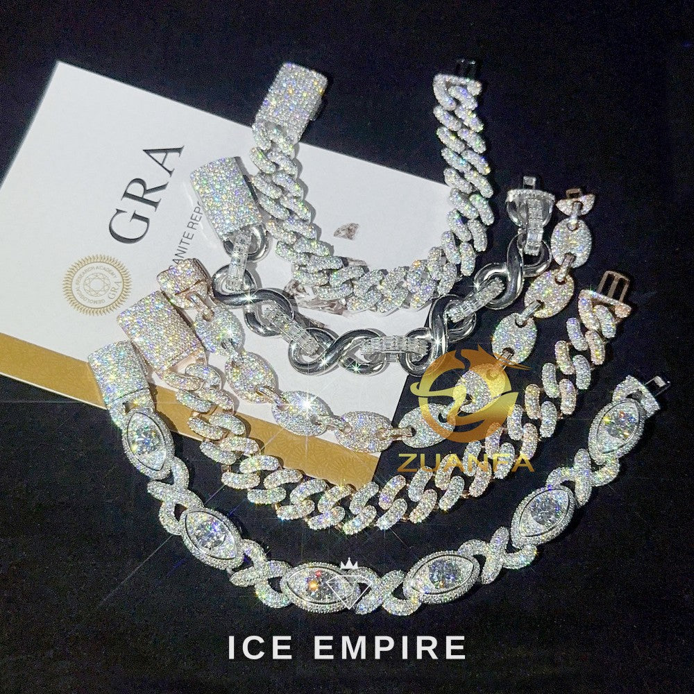 Iced Out Rose Gold Plated Moissanite Cuban Chain