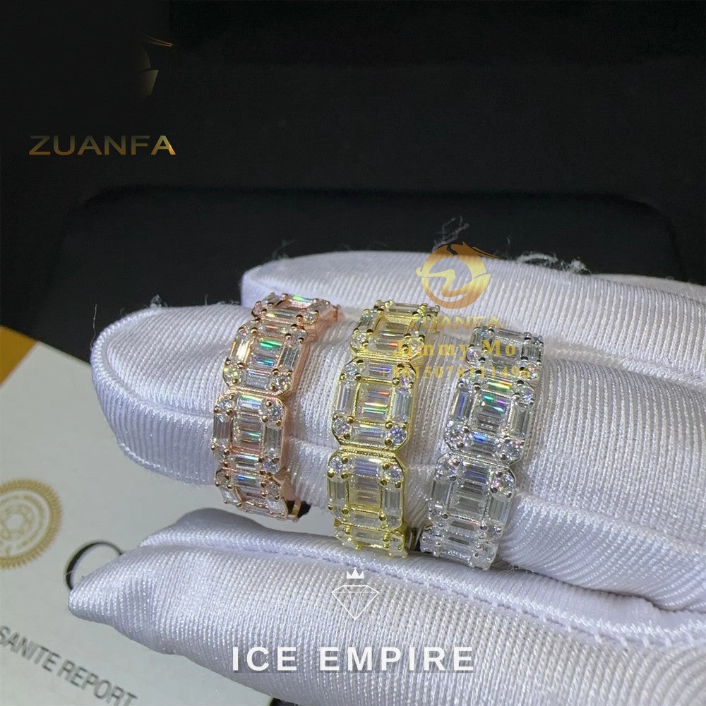 Iced Out Baguette Gold Plated Moissanite Ring