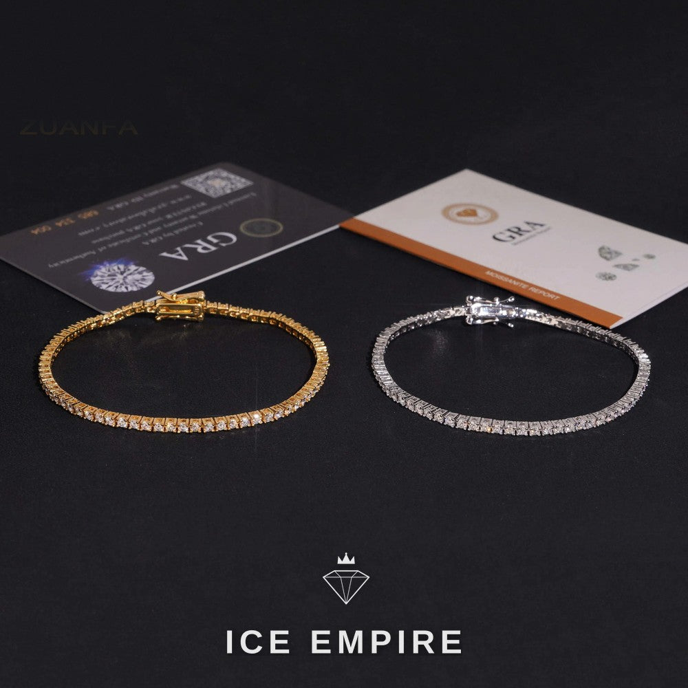 Iced Out 925 Silver Moissanite Tennis Chain