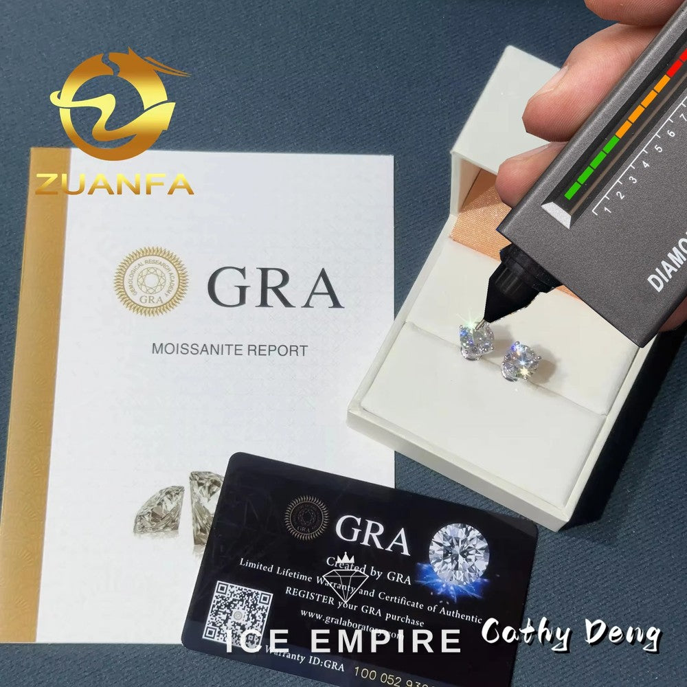 Iced Out 925 Silver Moissanite Stud Earrings