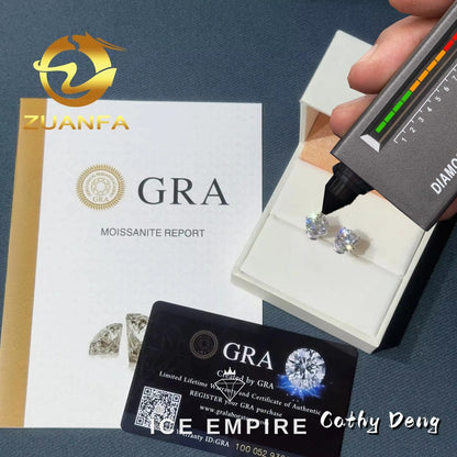 Iced Out 925 Silver Moissanite Stud Earrings