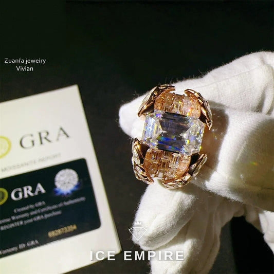 Iced Out 925 Silver Moissanite Ring