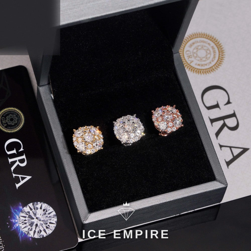Iced Out 925 Silver Moissanite Earrings