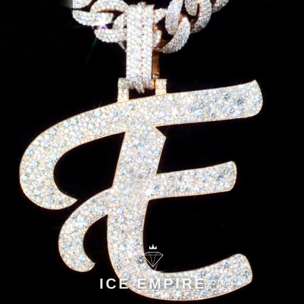 Iced Out Baguette 925 Silver Moissanite Pendant
