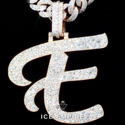 Iced Out Baguette 925 Silver Moissanite Pendant
