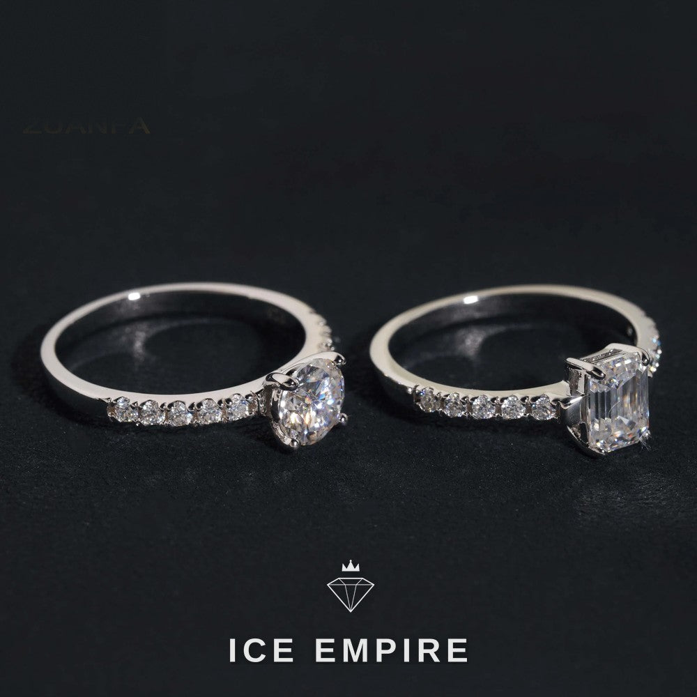 Iced Out 925 Silver Moissanite Wedding Band