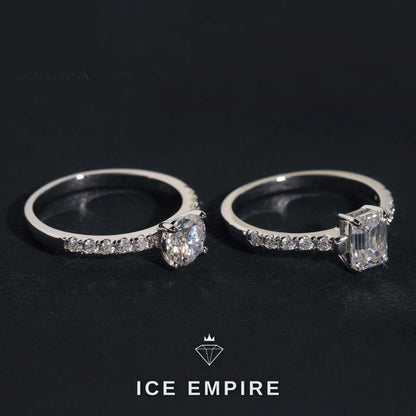 Iced Out 925 Silver Moissanite Wedding Band