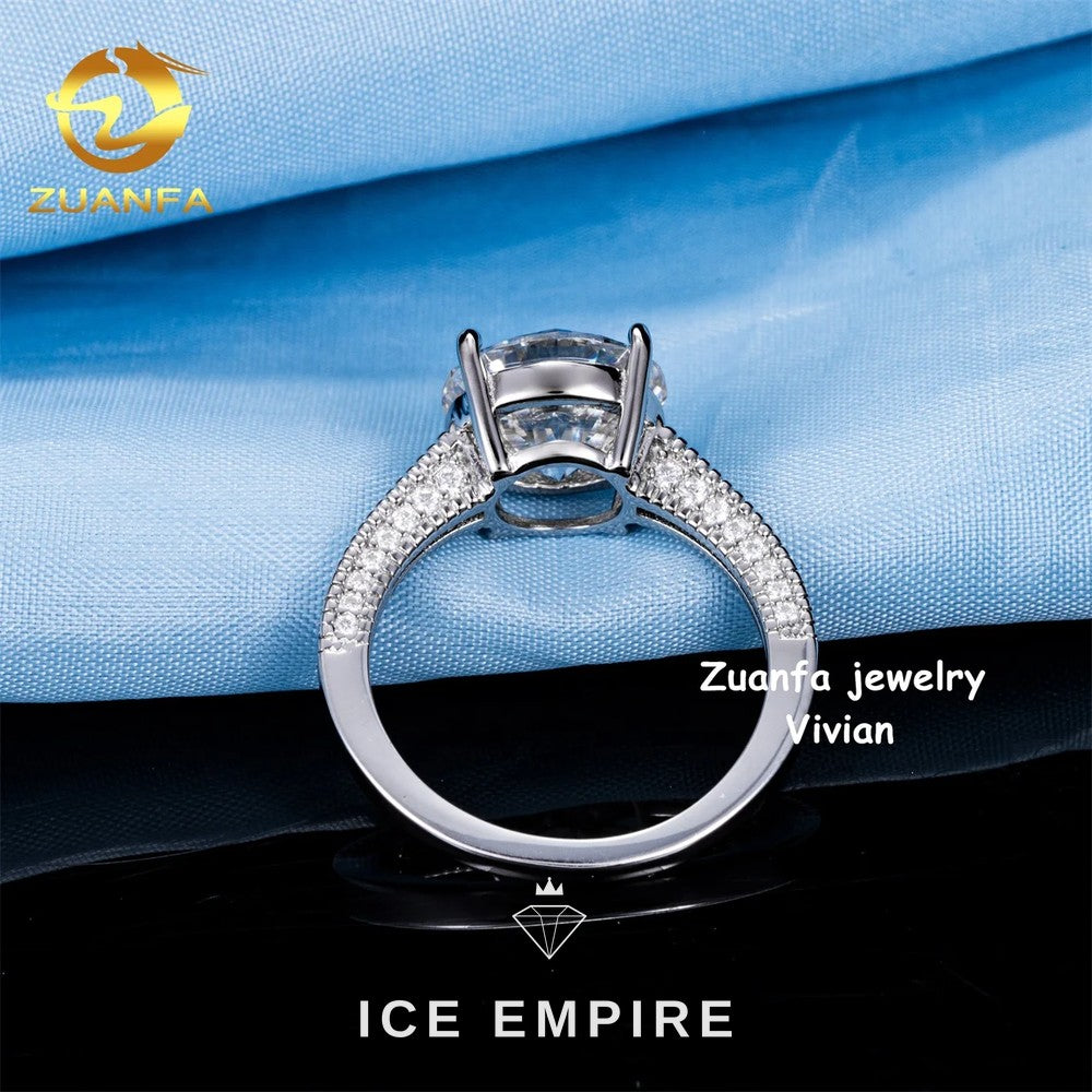 Iced Out 925 Silver Moissanite Ring