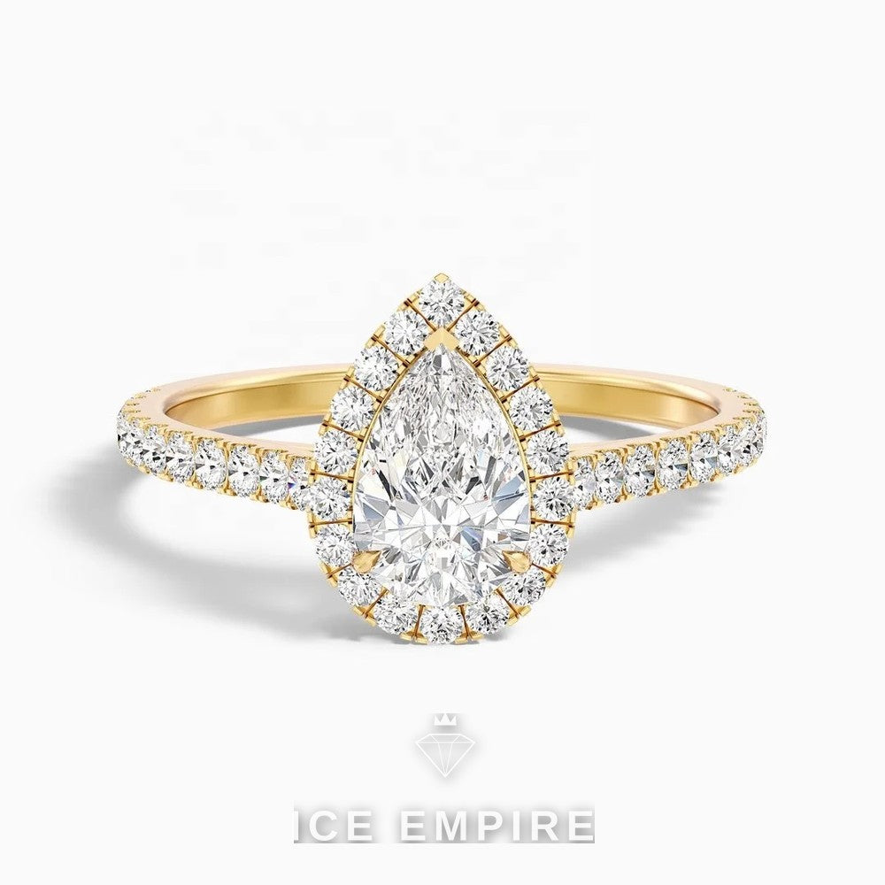 Iced Out 14K Gold Lab Grown Diamond Engagement Ring