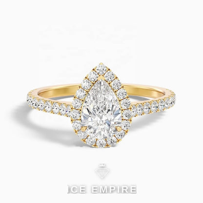 Iced Out 14K Gold Lab Grown Diamond Engagement Ring