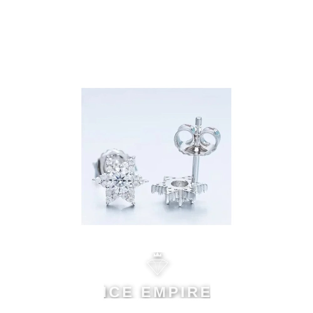 Iced Out 925 Silver Moissanite Stud Earrings