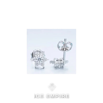 Iced Out 925 Silver Moissanite Stud Earrings