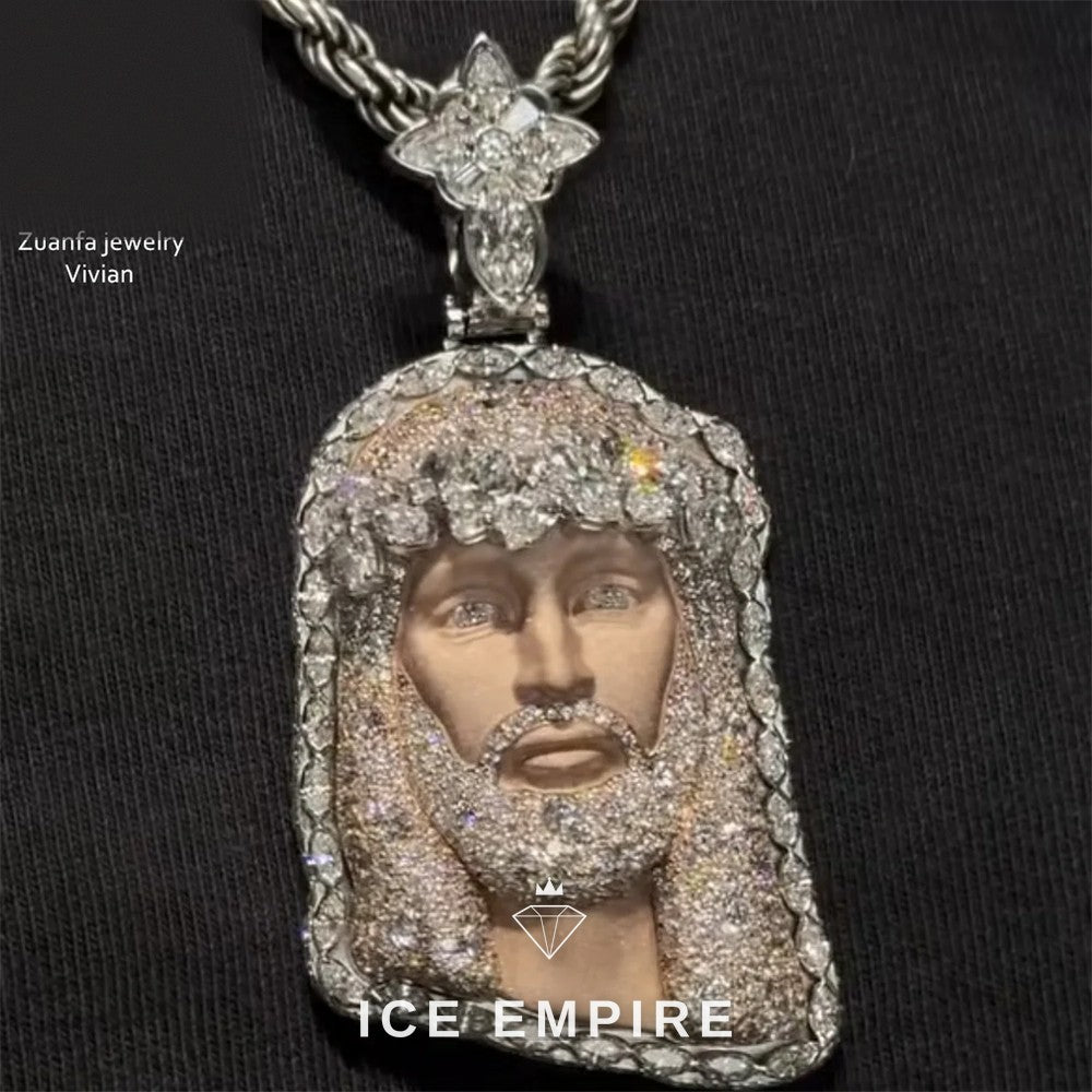 Iced Out Cross 925 Silver Moissanite Pendant