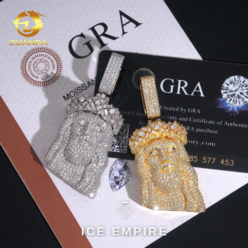 Iced Out Baguette 925 Silver Pendant