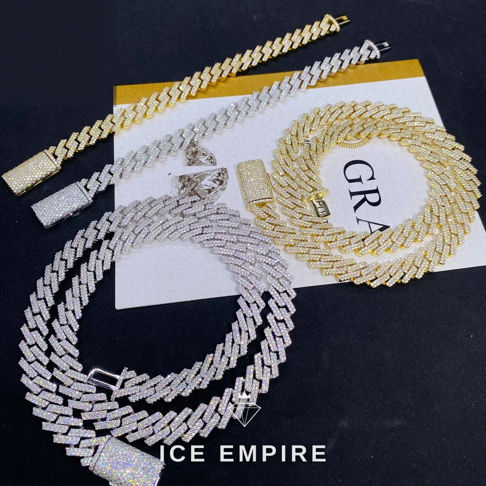 Iced Out Rose Gold Plated Moissanite Cuban Chain