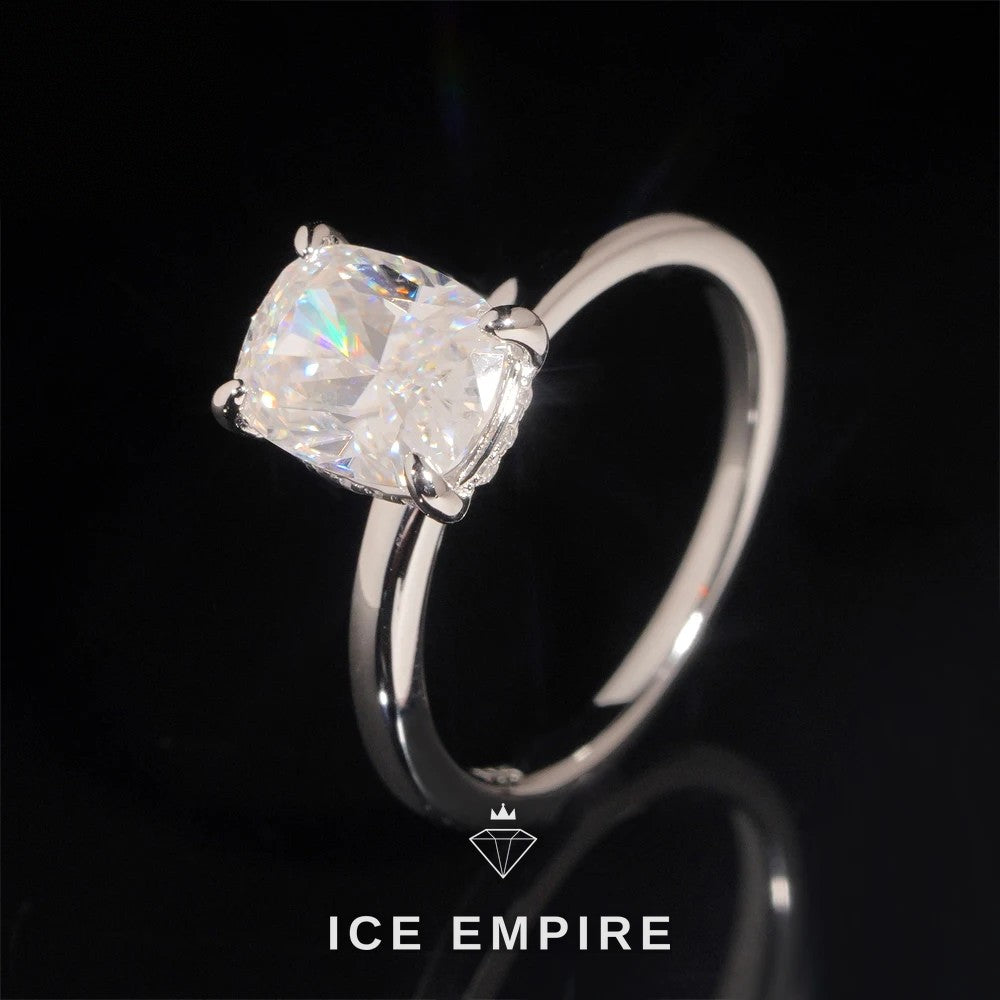 Iced Out 18K Gold Moissanite Wedding Band