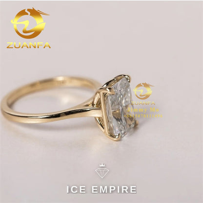 Iced Out 10K Gold Moissanite Engagement Ring
