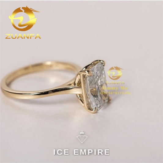 Iced Out 10K Gold Moissanite Engagement Ring