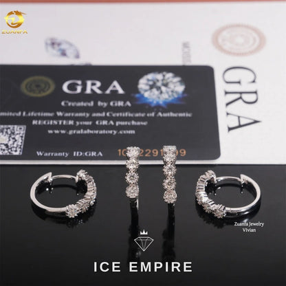 Iced Out 925 Silver Moissanite Stud Earrings