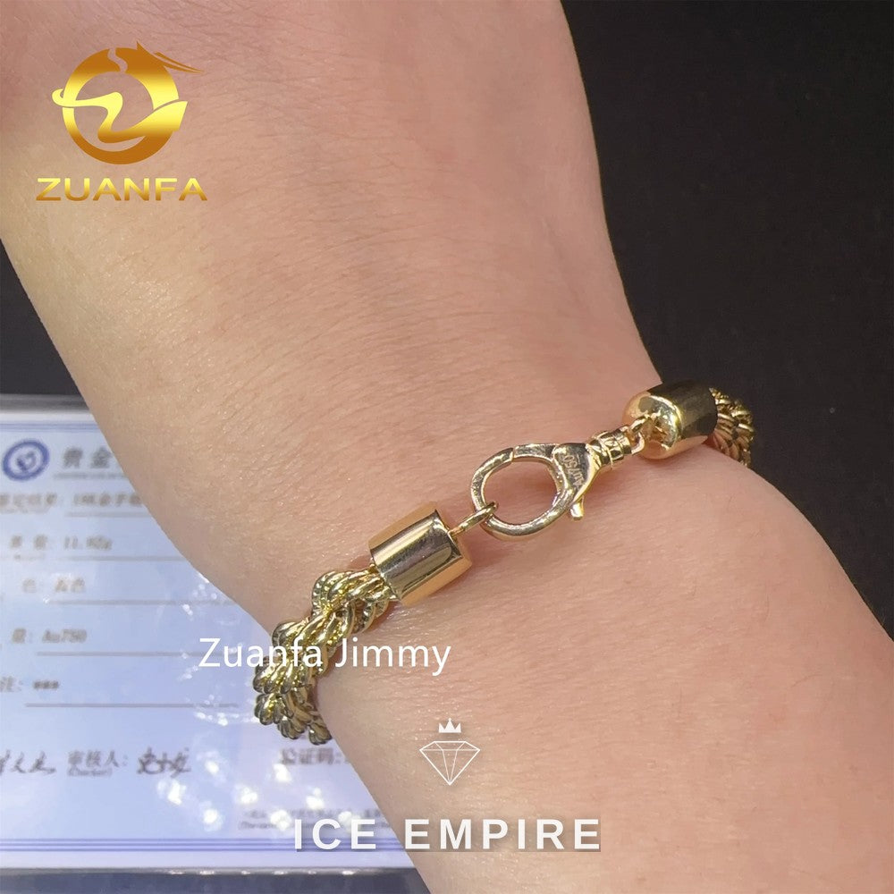 Iced Out 18K Gold Rope Chain
