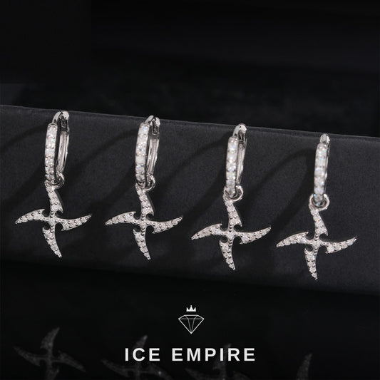 Iced Out 925 Silver Moissanite Earrings