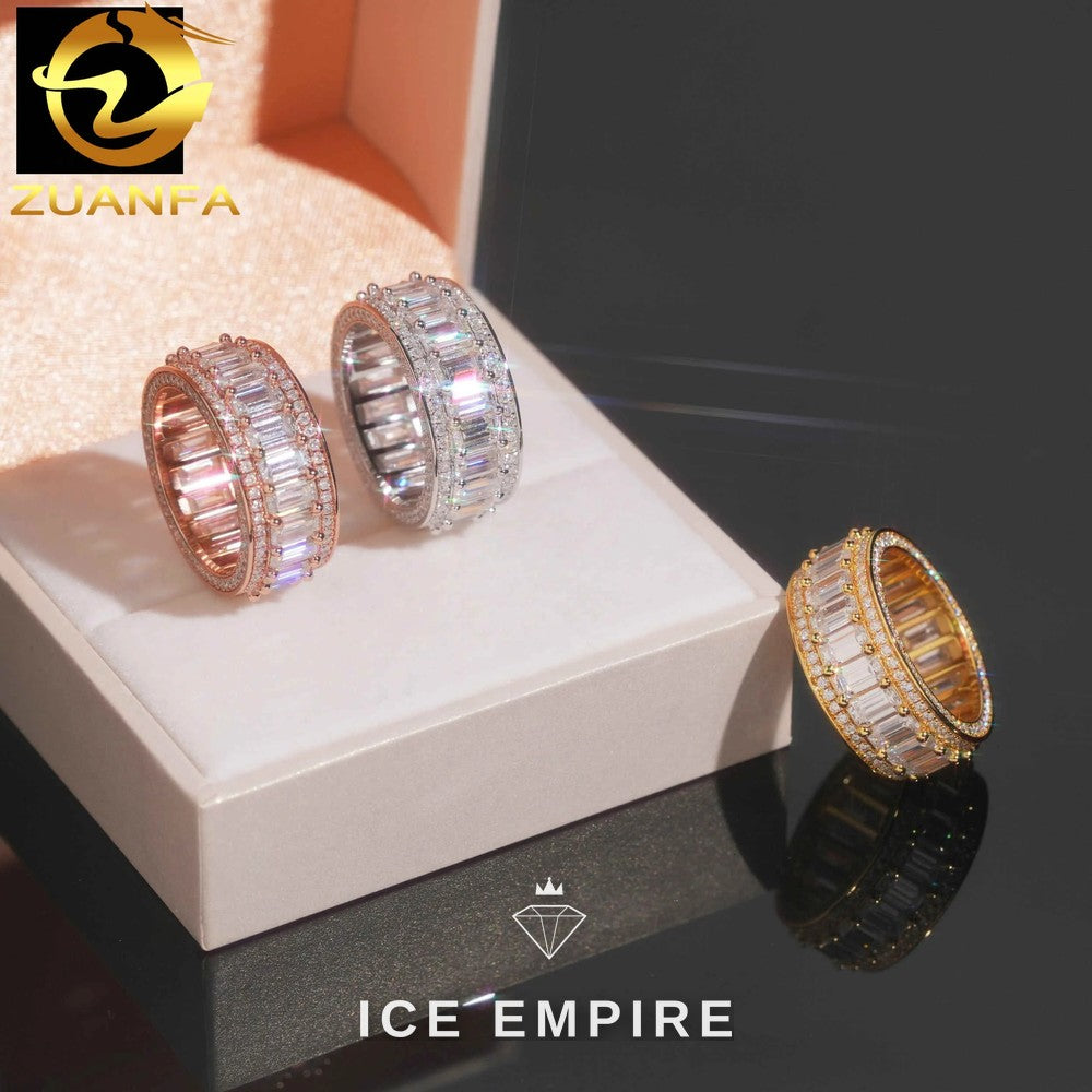 Iced Out 925 Silver Moissanite Ring