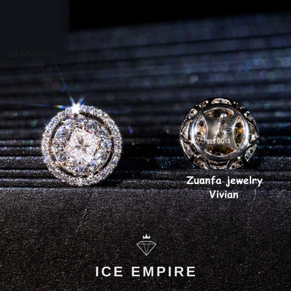 Iced Out Rose Gold Plated Moissanite Earrings