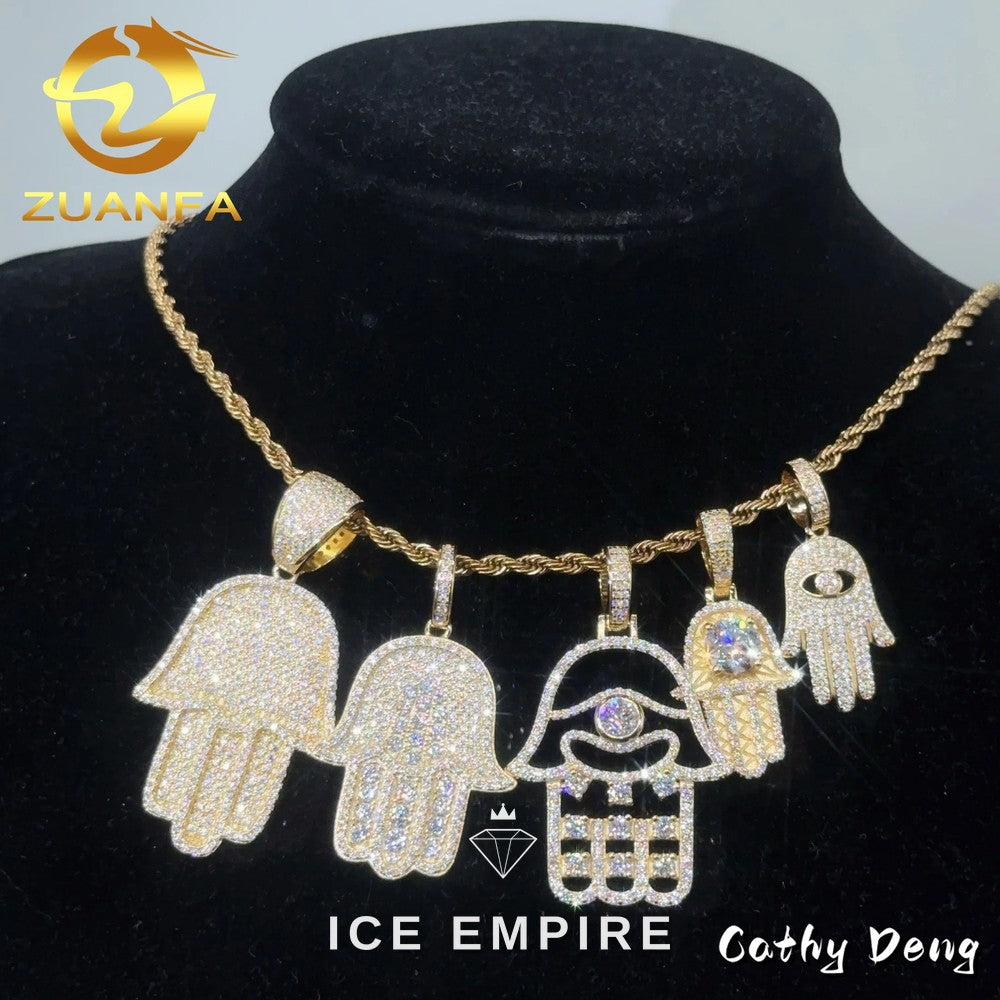 Iced Out Rose Gold Plated Moissanite Pendant