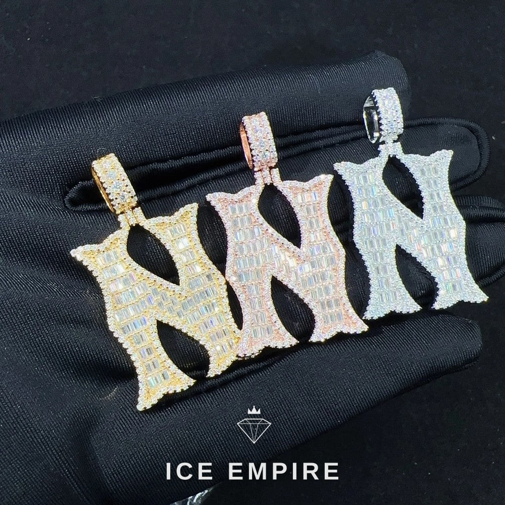 Iced Out Baguette Rose Gold Plated Moissanite Pendant