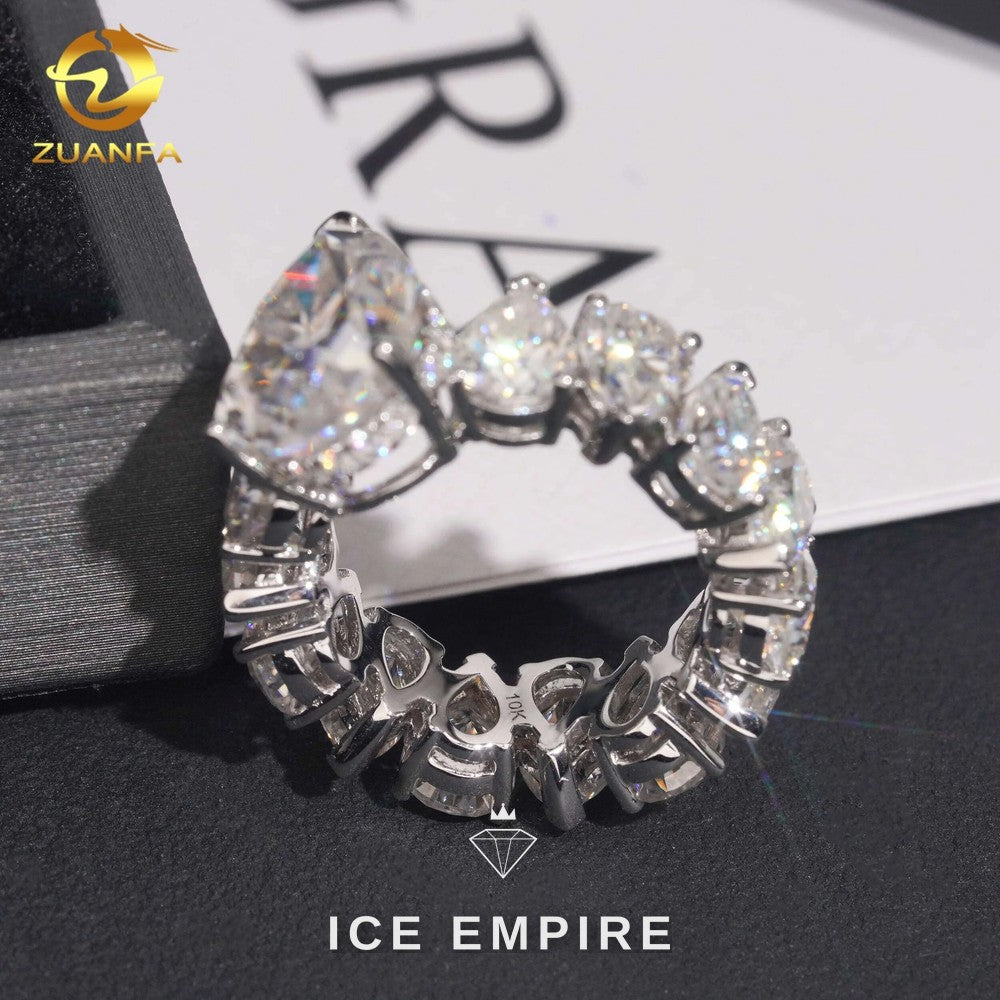 Iced Out 10K Gold Moissanite Ring