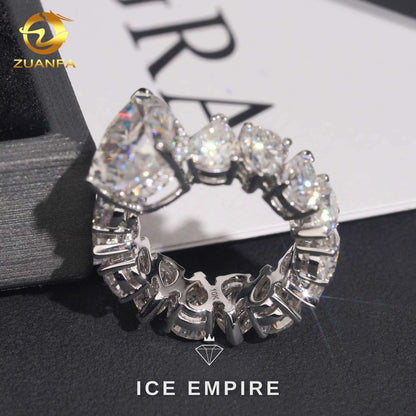 Iced Out 10K Gold Moissanite Ring