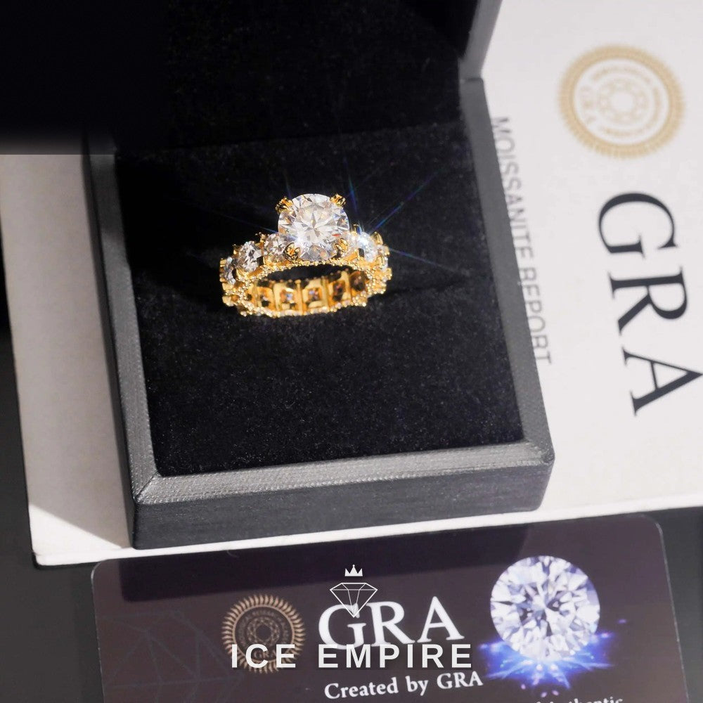 Iced Out 925 Silver Moissanite Ring