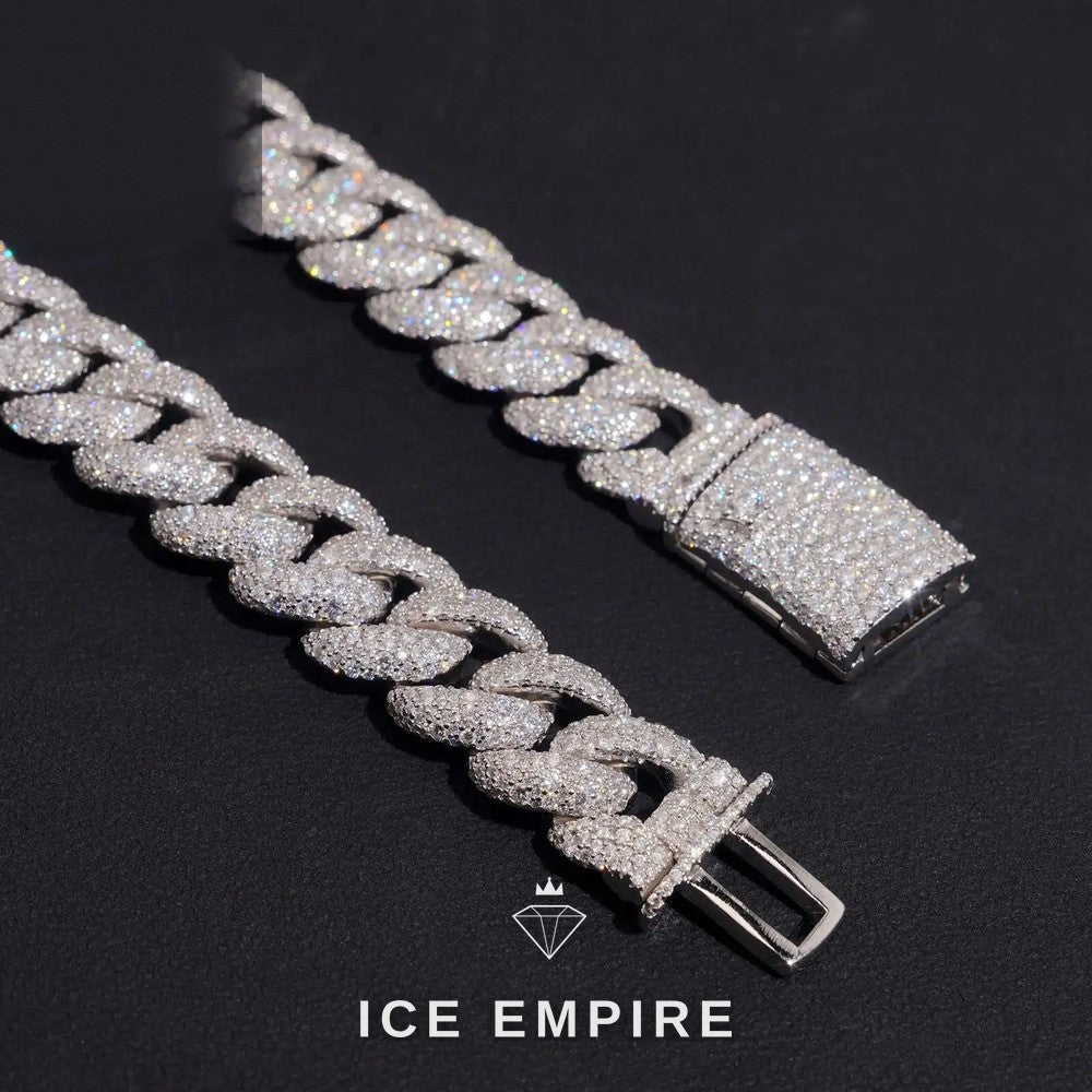 Iced Out Rose Gold Plated Moissanite Cuban Chain