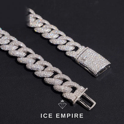 Iced Out Rose Gold Plated Moissanite Cuban Chain