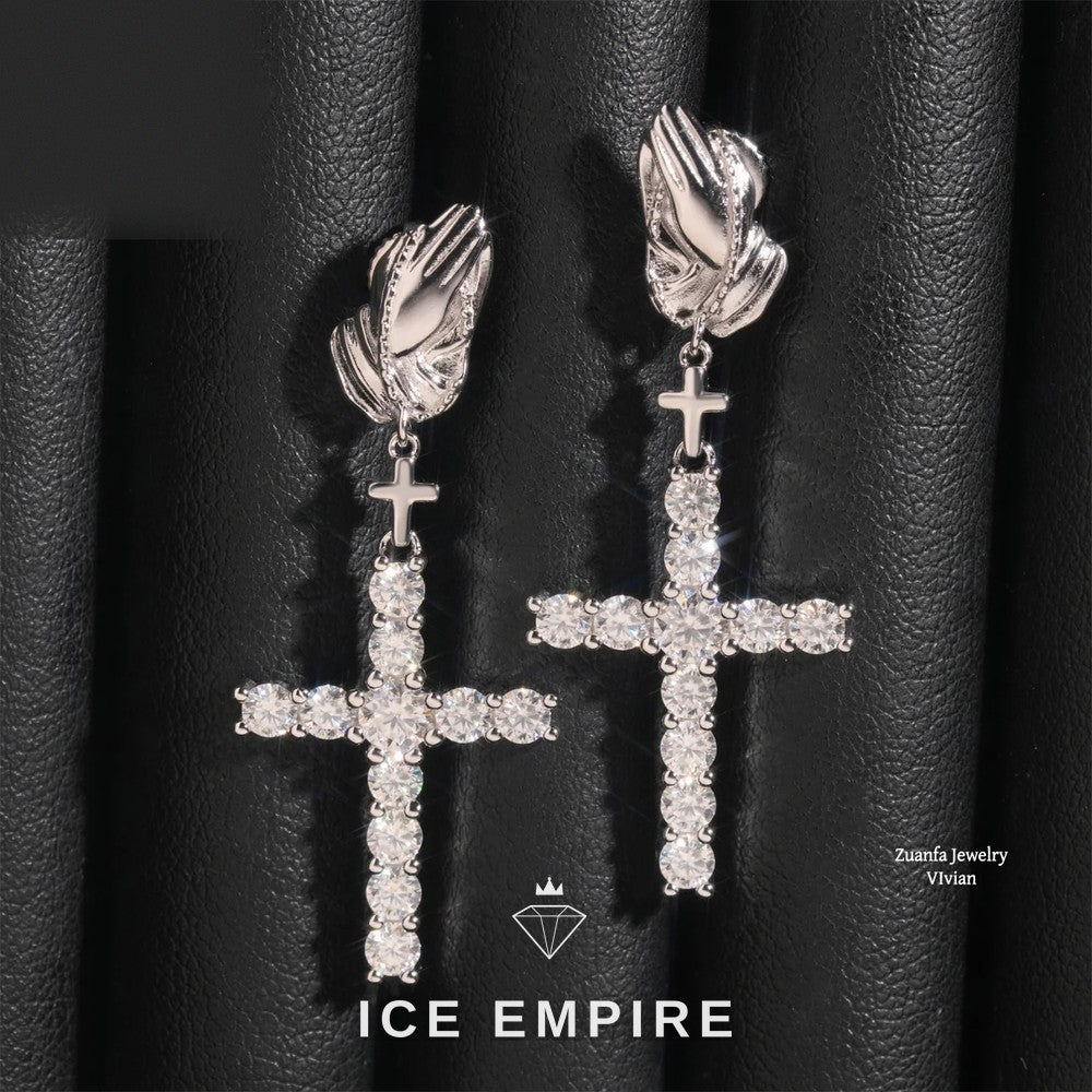 Iced Out 925 Silver Moissanite Earrings