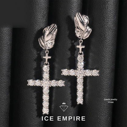 Iced Out 925 Silver Moissanite Earrings