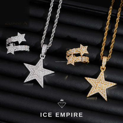 Iced Out Cross 925 Silver Pendant