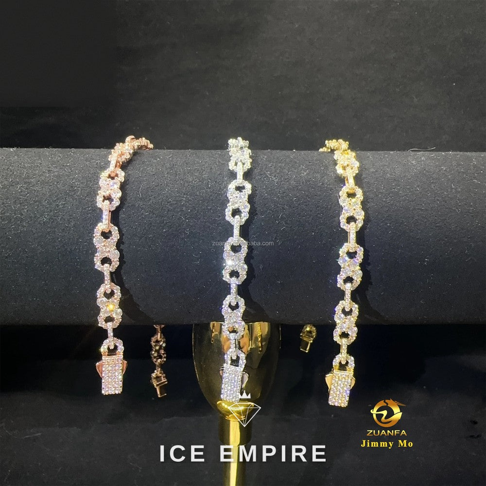Iced Out 925 Silver Moissanite Bracelet