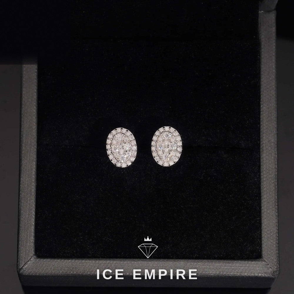 Iced Out Gold Plated Moissanite Stud Earrings