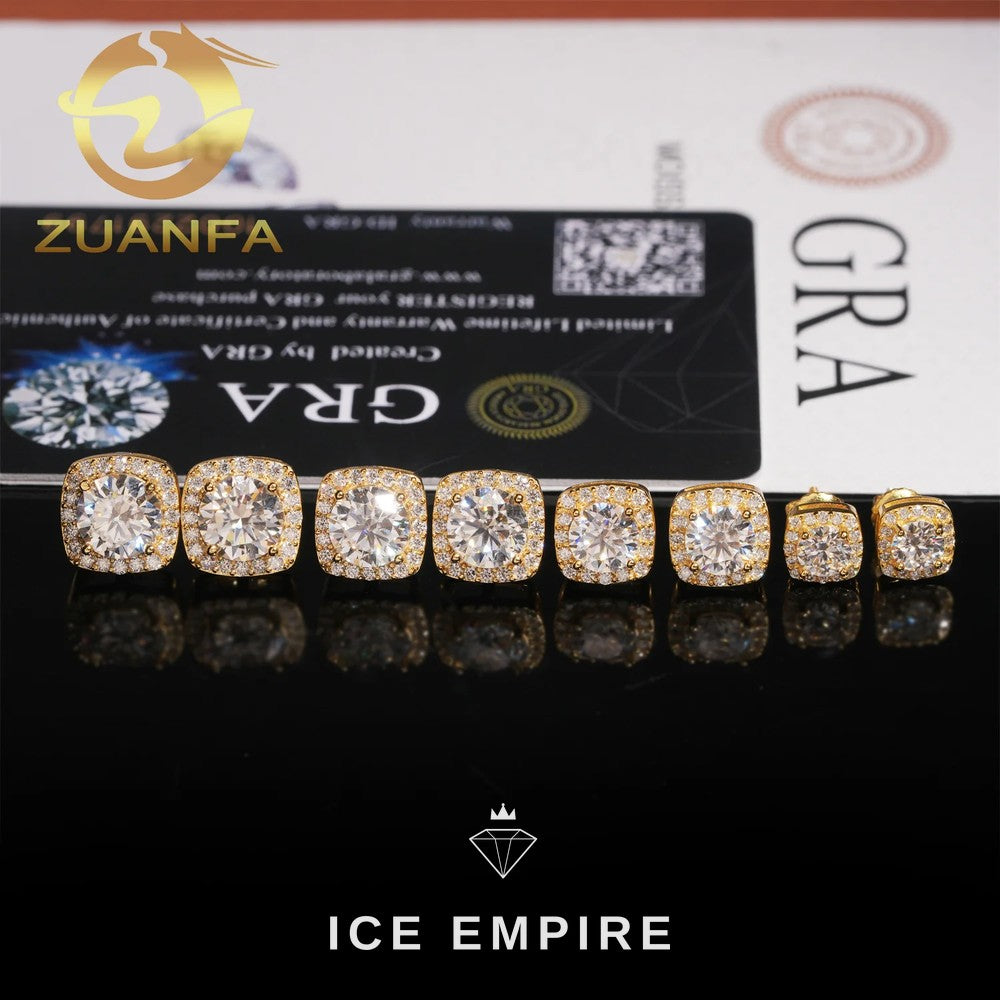 Iced Out Rose Gold Plated Moissanite Earrings
