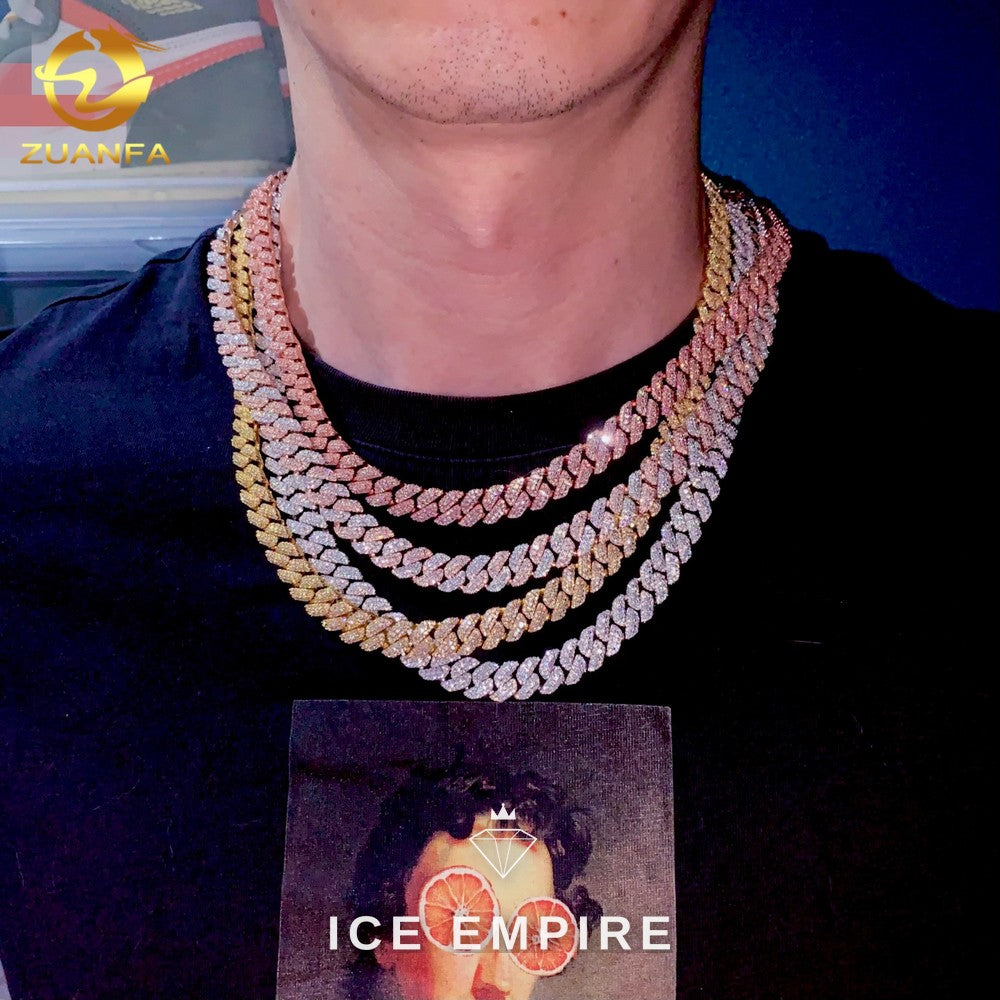 Iced Out Rose Gold Plated Moissanite Cuban Chain