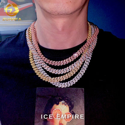 Iced Out Rose Gold Plated Moissanite Cuban Chain