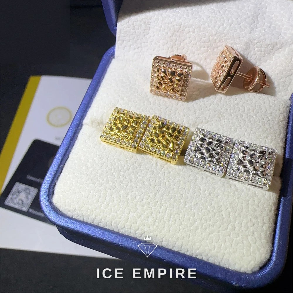 Iced Out 925 Silver Moissanite Earrings