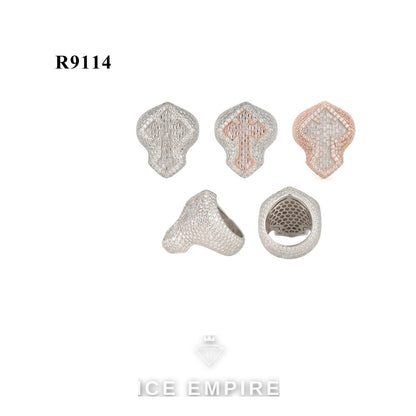 Iced Out Baguette 18K Gold Moissanite Engagement Ring