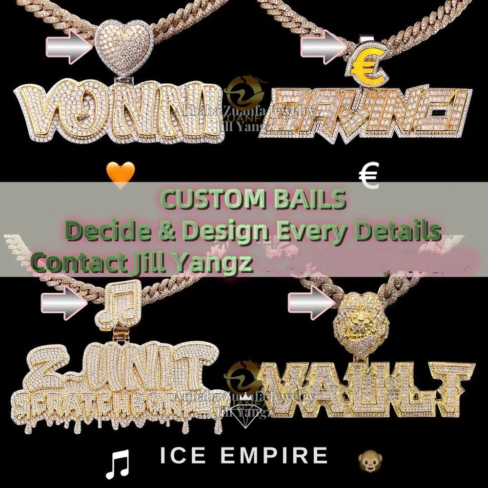 Iced Out Baguette 925 Silver Pendant