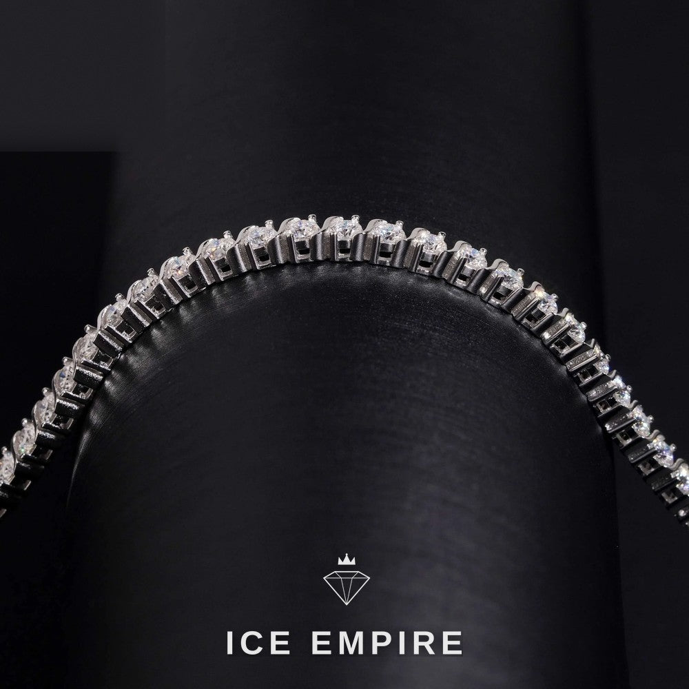 Iced Out 925 Silver Moissanite Tennis Bracelet