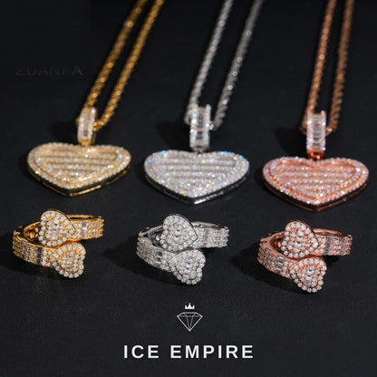 Iced Out Baguette Rose Gold Plated Moissanite Pendant