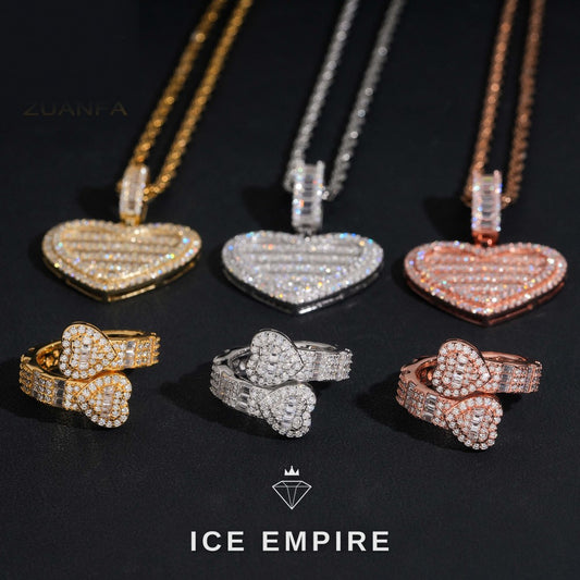 Iced Out Baguette Rose Gold Plated Moissanite Pendant