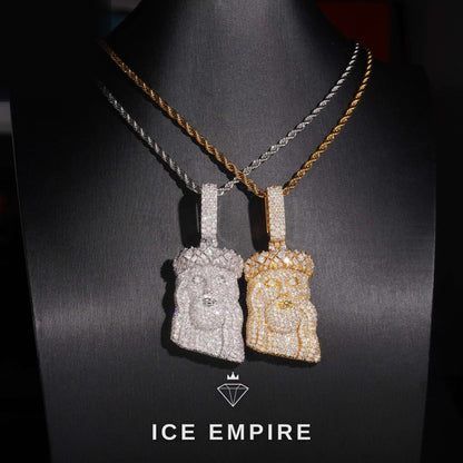 Iced Out Rose Gold Plated Moissanite Pendant