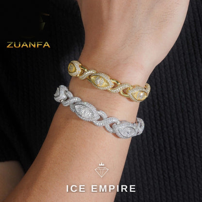 Iced Out 925 Silver Moissanite Cuban Chain